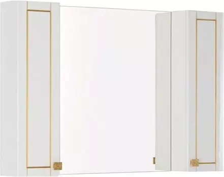 Зеркало-шкаф Aquanet Честер 105 белый, патина золото