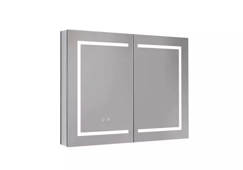Зеркало-шкаф Aquatek AQ7904-MLC 90 с подсветкой, сенсорное управление, хром