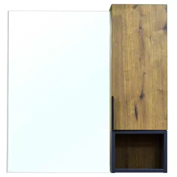 Зеркало-шкаф Azario Gris 88х80 дуб веллингтон/антрацит