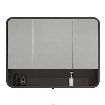 Зеркало-шкаф Black&White Universe U930.MС1000 100х75 серый матовый