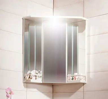 Зеркало-шкаф Бриклаер Кантри 60 угловой бежевый дуб прованс