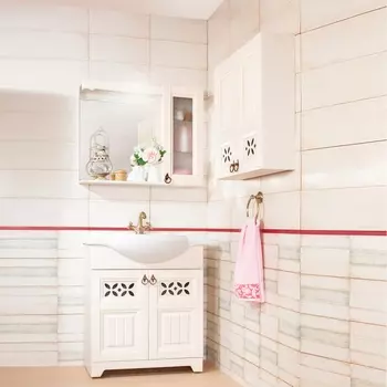 Зеркало-шкаф Бриклаер Кантри 75 бежевый дуб прованс