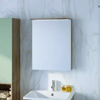 Зеркало-шкаф Бриклаер Кристалл 56 дуб гранж песочный