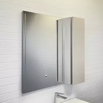 Зеркало-шкаф Comforty Бильбао 80 с LED подсветкой, серый шелк