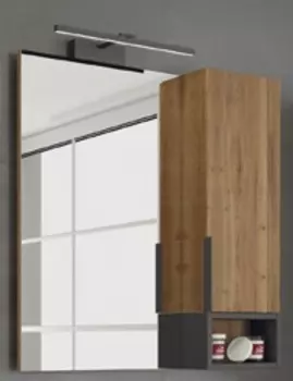 Зеркало-шкаф Comforty Штутгарт-75 дуб тёмно-коричневый