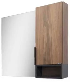 Зеркало-шкаф Comforty Штутгарт-90 дуб тёмно-коричневый