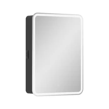 Зеркало-шкаф Equil Eltoro 60 R с LED подсветкой, черный софт