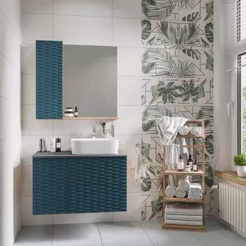 Зеркало-шкаф Grossman Альба 80 см, лев. веллингтон/бриз