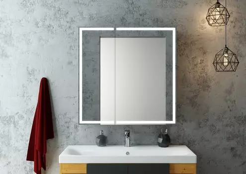 Зеркало-шкаф Континент Mirror Box black Led 80 с подсветкой