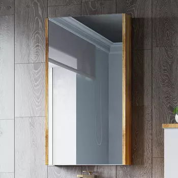 Зеркало-шкаф Misty Ива 45 правое белое, каштан