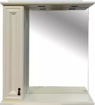 Зеркало-шкаф Misty Лувр 75 L слоновая кость