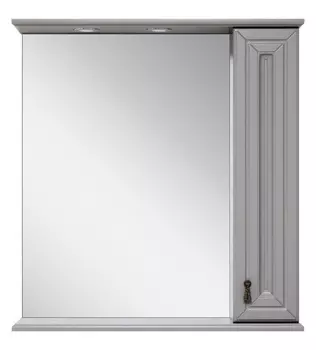 Зеркало-шкаф Misty Лувр 75 R с подсветкой, серый