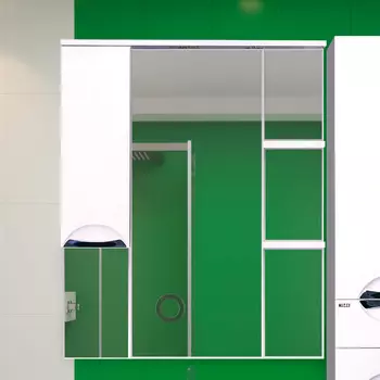 Зеркало-шкаф Misty Орхидея 75 с подсветкой, белая эмаль L