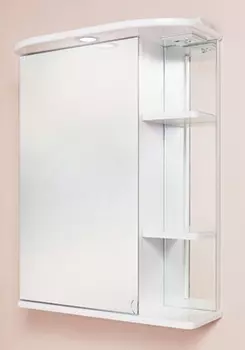 Зеркало-шкаф Onika Карина 55.01 белый, с подсветкой, левый