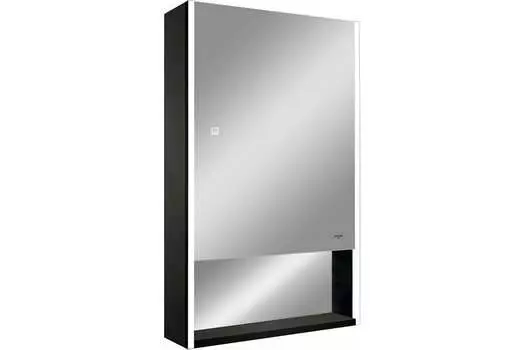 Зеркало-шкаф Reflexion Box 50х80 с подсветкой и сенсором, черное