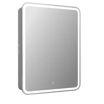Зеркало-шкаф Reflexion Circle LED 55х80 с подсветкой, левый, сенсорный выключатель