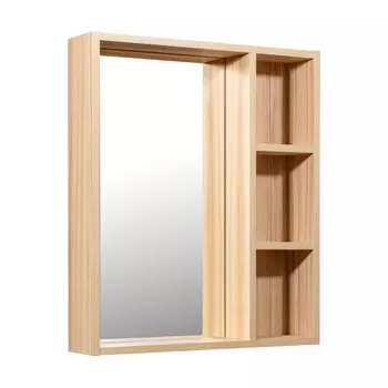 Зеркало-шкаф Runo Эко 55 с полками, лиственница
