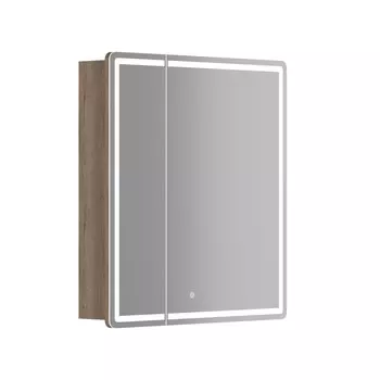 Зеркало-шкаф Sancos Mirror 70 с подсветкой, дуб галифакс натуральный