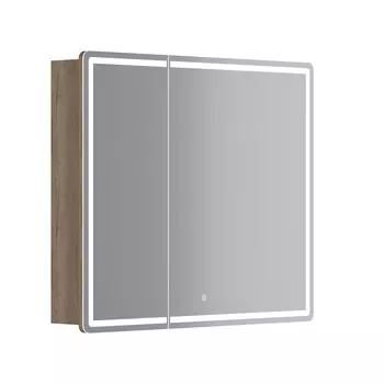 Зеркало-шкаф Sancos Mirror 90 с подсветкой, дуб галифакс натуральный