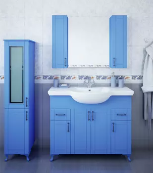 Зеркало-шкаф Sanflor Глория 105 голубой