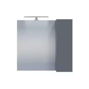Зеркало-шкаф СанТа Антарес 70 с подсветкой, графит матовый