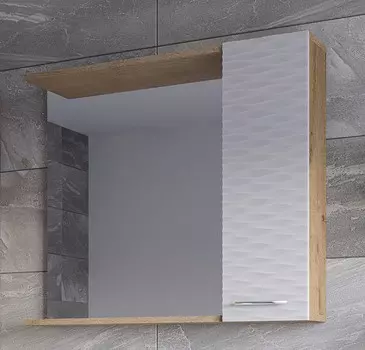 Зеркало-шкаф Stella Polar Ундина 70 белое/ бунратти