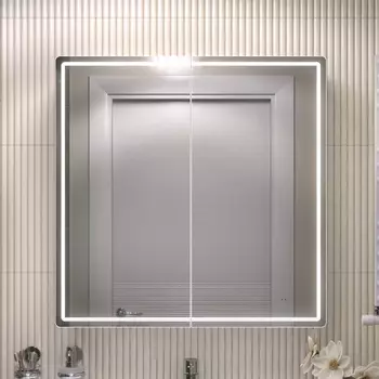 Зеркало-шкаф Vigo Geometry Comfort 80 с LED подсветкой, бесконтактное включение (на взмах), функция антизапотевания