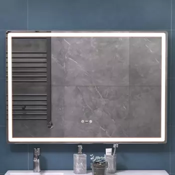 Зеркало Vigo Geometry Step 100х70 с подсветкой, датчик присутствия, функция антизапотевания