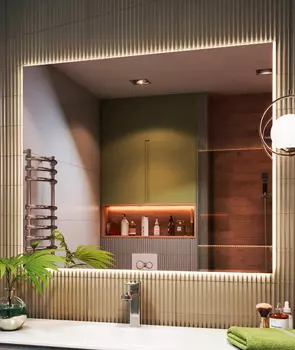 Зеркало Vigo Quadro Comfort 120 с подсветкой, бесконтактное включение (на взмах), функция антизапотевания