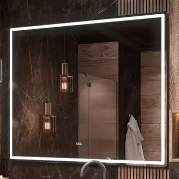 Зеркало Vigo Roberta Luxe 120 с подсветкой, часами, бесконтактное управление (на взмах), функция антизапотевания