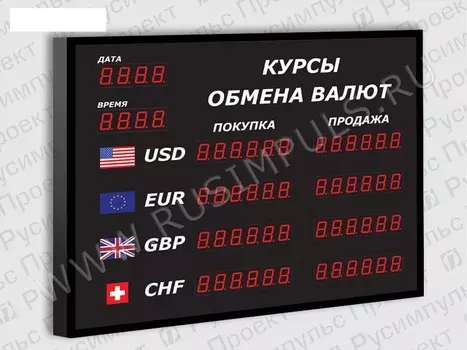 Офисные табло курсов валют РусИмпульс
