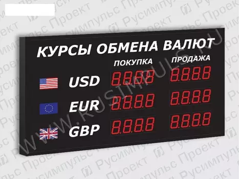 Офисные табло курсов валют РусИмпульс