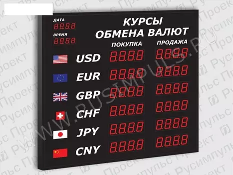 Офисные табло курсов валют РусИмпульс