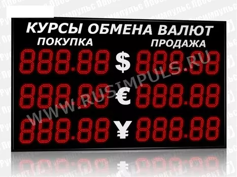 Уличные табло курсов валют РусИмпульс