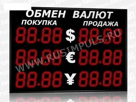 Уличные табло курсов валют РусИмпульс