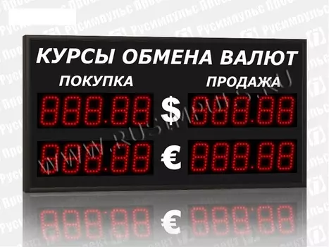 Уличные табло курсов валют РусИмпульс