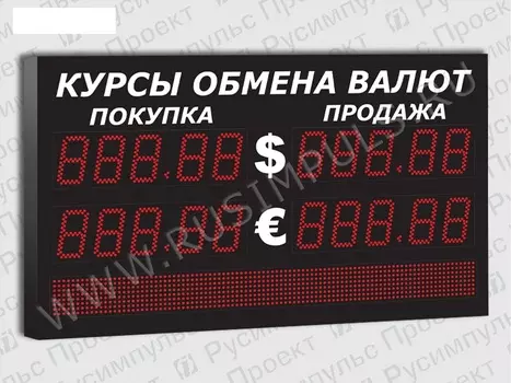 Уличные табло курсов валют РусИмпульс