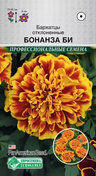 Семена ЕВРОСЕМЕНА Бархатцы отклоненные Бонанза Би, 10 шт. PanAmerican Seeds Профессиональные семена
