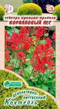 Семена ЕВРОСЕМЕНА Гейхера кроваво-красная Коралловый лес, 7 шт. Декоративно-лиственный Коктейль