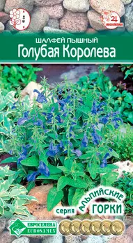 Семена ЕВРОСЕМЕНА Шалфей пышный Голубая королева, 10 шт. Альпийские горки