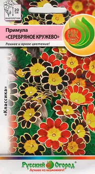 Семена Русский огород Примула Серебряное кружево, Смесь, 5 шт.