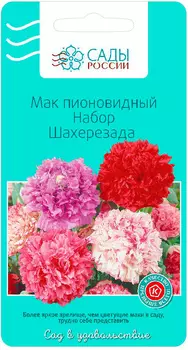 Семена Сады России Мак пионовидный Шахерезада, Смесь, 0,1 г