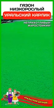 Семена Уральский дачник Газон Уральский Карлик Низкорослый, 250 г