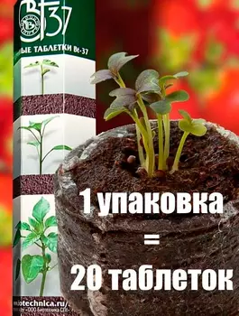 Уход за растениями Биотехника Торфяные таблетки Bt-37 мм, 20 шт.