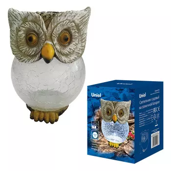 Уход за растениями Uniel Светильник на солнечной батарее садовый Сова OWL, 1 шт.