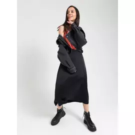 Атласная юбка (черный, XS)