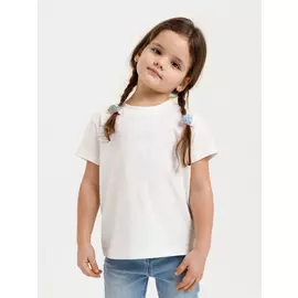 базовая футболка для девочек (белый, 104/ 4-5 YEARS)