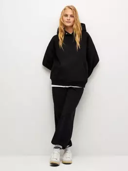 Базовые трикотажные джоггеры (черный, M)