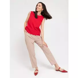 Блузка с вышивкой ришелье (красный, L)