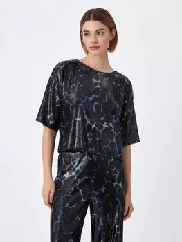 блузка женская (синий, S)